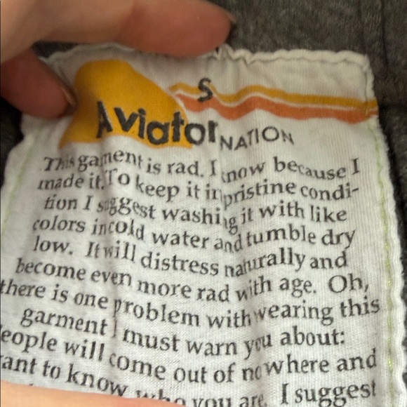 Aviator Nation Gray Joggers with Rainbow Stripe - Picture 2 of 5